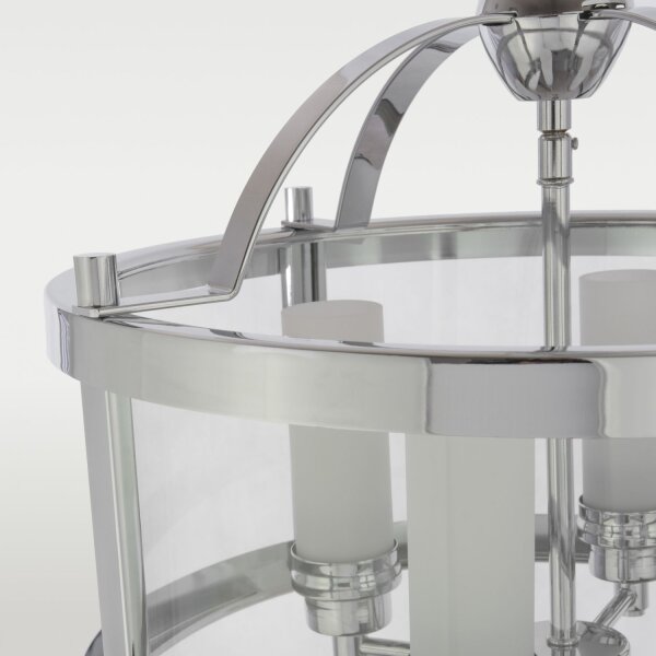 Hängelampe rund D: 42 cm H: max. 153 cm Metall Glas
