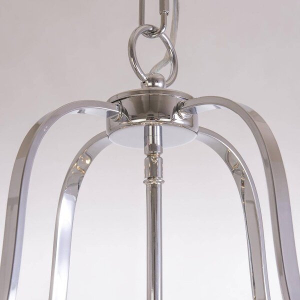 Hängelampe Metall Glas E14 B: 43 cm H: max. 1,95 m in Chrom