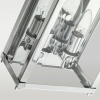 Wandleuchte eckig Chrom 28,5 cm hoch eckig Metall Glas 2x...