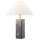 Tischlampe Marmor Stoff 50 cm in Grau Weiß Messing E27