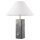 Tischlampe Marmor Stoff 50 cm in Grau Weiß Messing E27