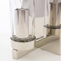 Wandleuchte Glas Metall klein H: 24 cm eckig in Nickel E14