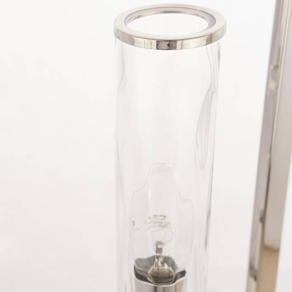 Hängelampe Glas Metall 96 cm lang H: max. 151 cm Nickel