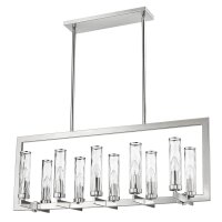 Hängelampe Glas Metall 96 cm lang H: max. 151 cm Nickel