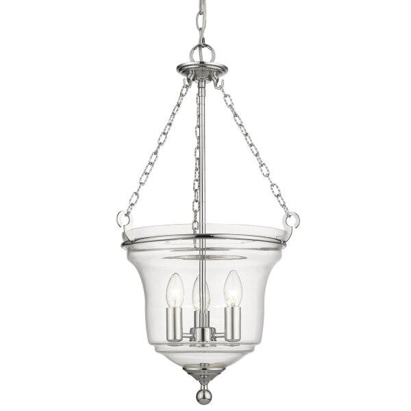 Pendelleuchte Metall Glas Ø 37 cm Chrom 3x E14