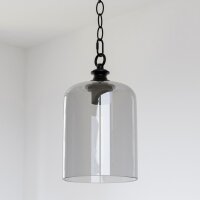 Pendelleuchte Schwarz Glas Metall E27 Ø 17 cm H:...