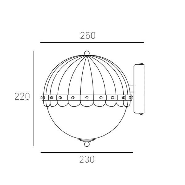 Wandlampe Kugelschirm in Messing Weiß Schwarz E27 Metall Glas