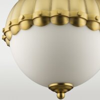 Wandlampe Metall Glas B: 22 cm klein in Messing...