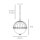Hängelampe Glas Metall E27 D: 22 cm in Weiß Messing