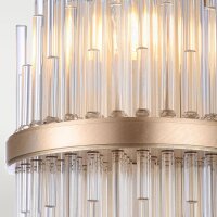 Wandlampe Glas Metall 56 cm hoch in Klar Champagner 2x E14