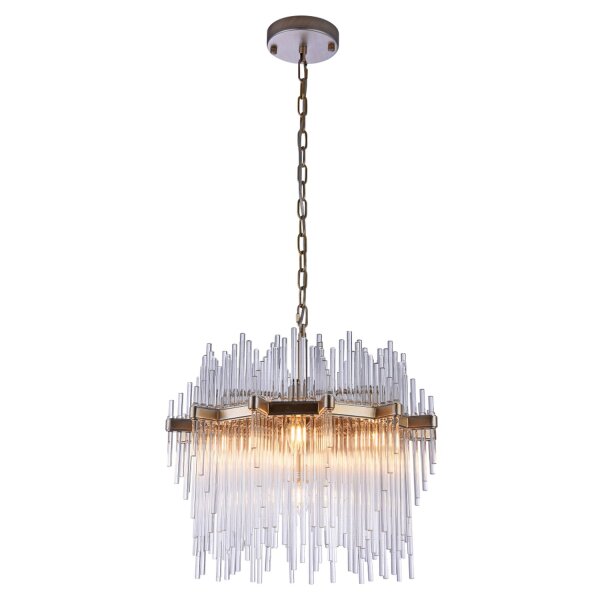 Hängelampe Modern Metall Glas D: 53 cm rund H: max. 138 cm