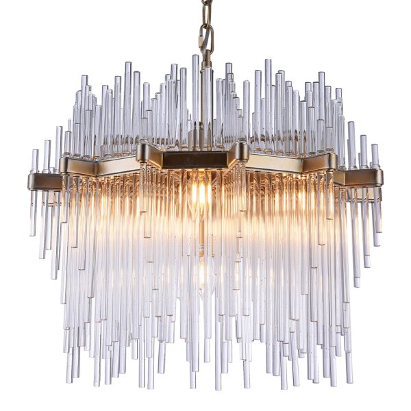 Hängelampe Modern Metall Glas D: 53 cm rund H: max. 138 cm