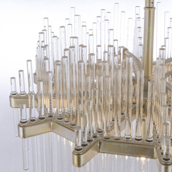 Hängelampe Modern Metall Glas D: 53 cm rund H: max. 138 cm