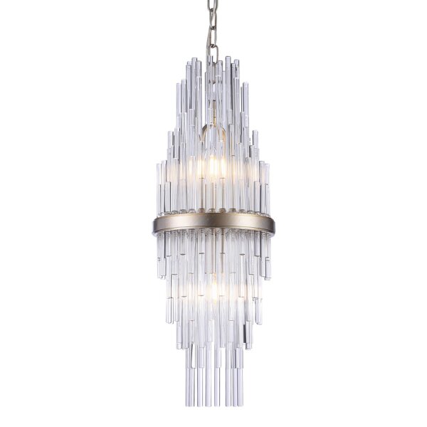 Hängelampe Glas Metall Ø 20 cm H: max. 133 cm 2x E14
