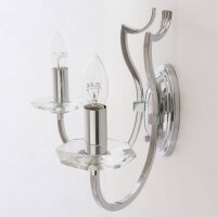 Wandlampe Metall Chrom 34 cm breit 2-flammig E14