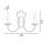 Wandlampe Metall Stoff B: 34 cm Chrom Weiß E14 2-flammig
