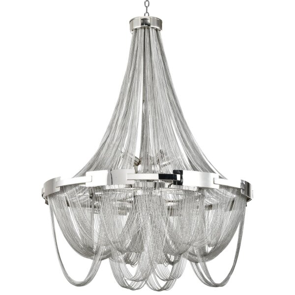 Kronleuchter Metall Ketten D: 75 cm H: max. 195 cm in Nickel