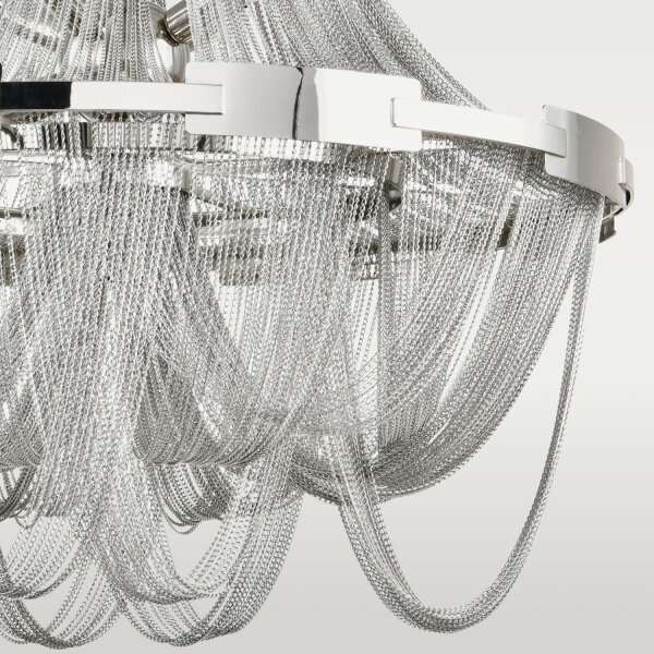 Kronleuchter Metall Ketten D: 75 cm H: max. 195 cm in Nickel