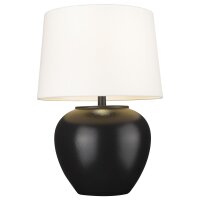 Tischlampe Keramik Stoff in Schwarz Weiß 58 cm E27