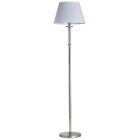 Stehleuchte Metall Stoff 170 cm hoch Nickel Weiß...