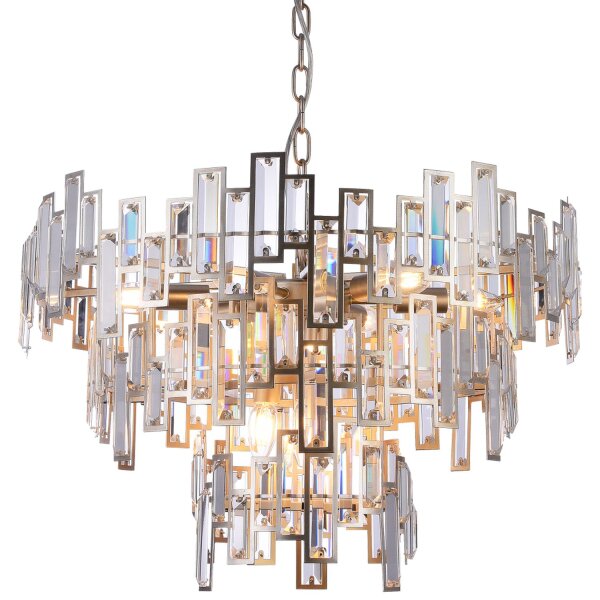 Kronleuchter Kristall Metall B: 63 cm Art Déco E14