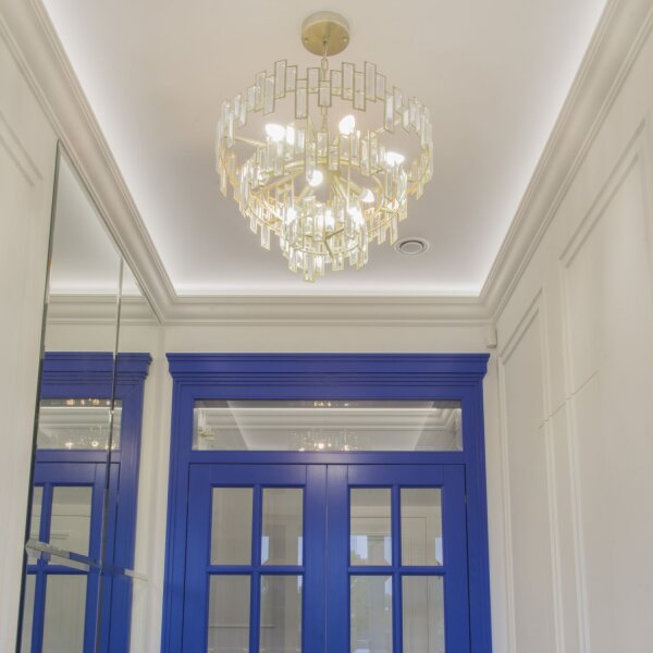 Kronleuchter Kristall Metall B: 63 cm Art Déco E14
