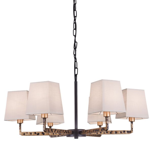 Kronleuchter Metall Stoff E14 B: 71 cm H: max. 194 cm