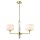 Pendelleuchte Metall Stoff Glas 2x E14 Messing Weiß L: 72 cm