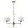 Pendelleuchte Metall Stoff Glas 2x E14 Messing Weiß L: 72 cm