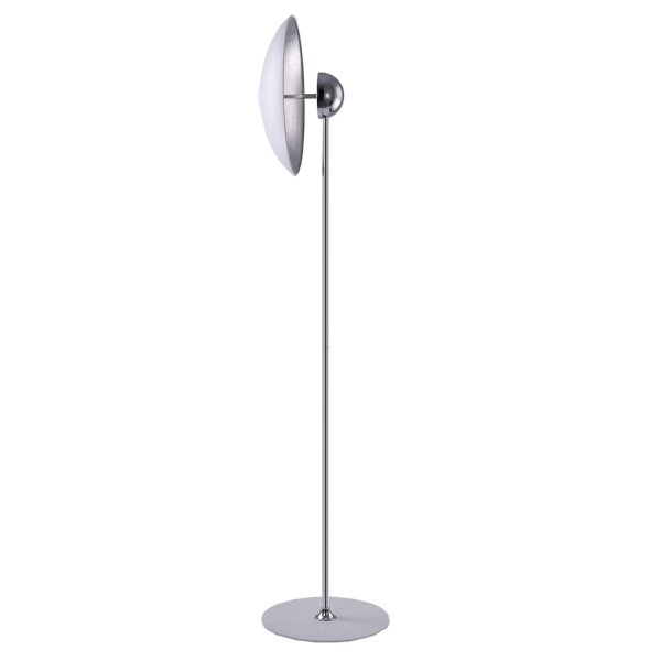LED Stehlampe Metall 167,5 cm hoch in Chrom Weiß Silber
