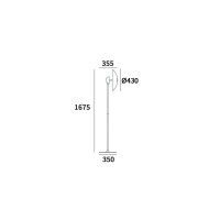 LED Stehlampe Metall 167,5 cm hoch in Chrom Weiß...