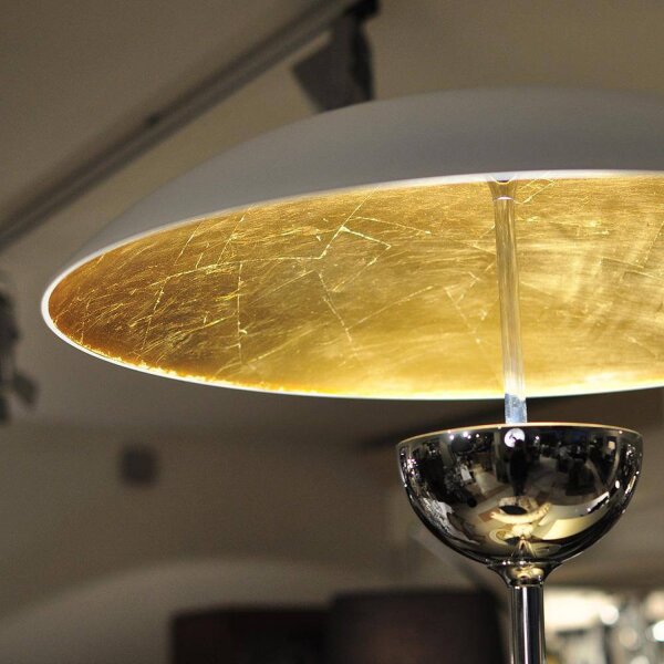 LED Stehleuchte 200 cm hoch in Chrom Weiß Gold Modern Metall