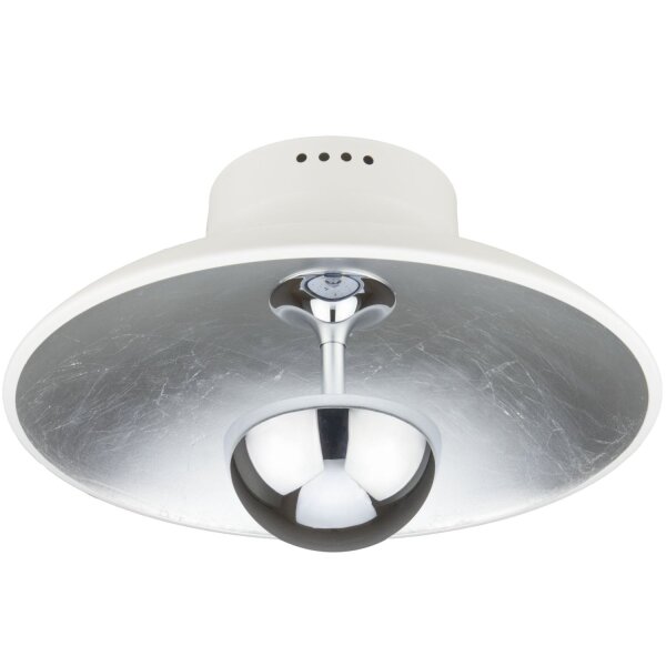 LED Deckenlampe Metall in Weiß Silber Ø 30 cm rund 3000 K