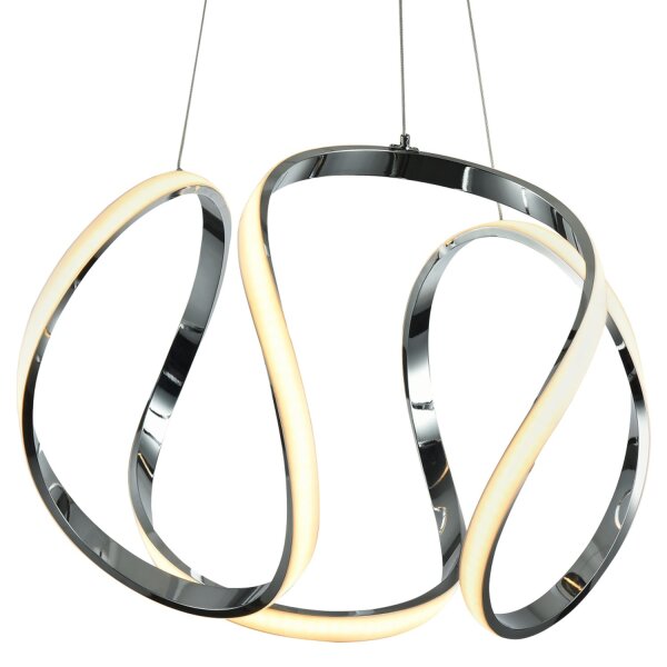 LED Hängelampe Metall B: 52 cm Chrom 3000 K 2835 lm