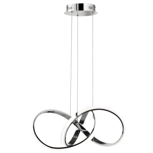 LED Hängelampe Metall B: 55 cm Chrom 3000 K Modern