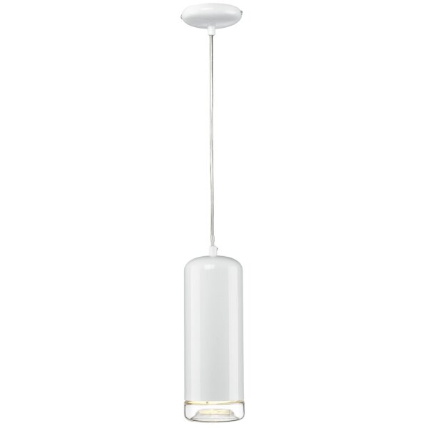 Pendelleuchte Weiß Metall Glas Ø 15 cm schmal E14