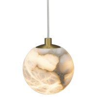 Pendelleuchte Kugelschirm Ø 10 cm G9 Alabaster Metall