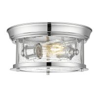 Deckenleuchte Chrom 2x E27 D: 28 cm rund Glas Metall
