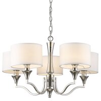 Kronleuchter mit Schirm Metall Stoff B: 65 cm Nickel...