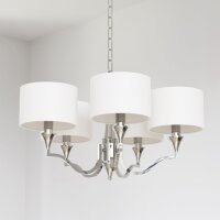 Kronleuchter mit Schirm Metall Stoff B: 65 cm Nickel...