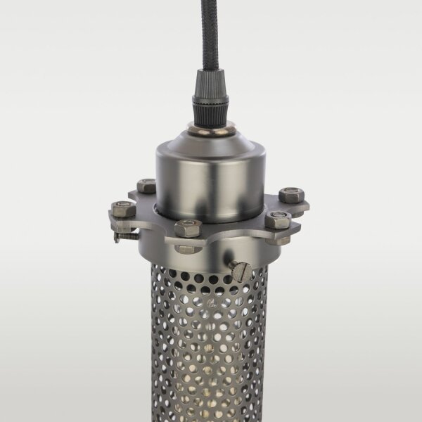 Hängelampe Schwarz D: 12 cm schmal Metall E14 Industrial