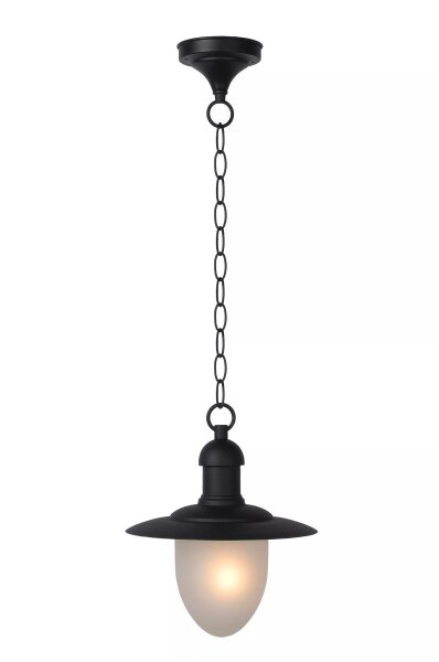 Hängelampe außen Metall Glas Schwarz IP44 Balkon