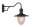 Wandlampe Metall Glas Schwarz T:44 cm IP44 Garten Hof