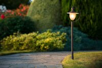 Wegeleuchte Glas Metall Rostbraun IP44 Garten 110 cm