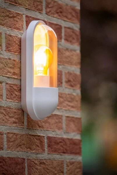 Außenwandlampe Weiß IP54 H:24 cm Balkon Terrasse Modern