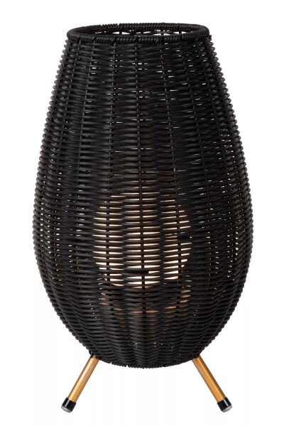 LED Akku Tischlampe dimmbar Schwarz IP44 36 cm Terrasse