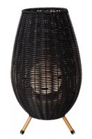 LED Akku Tischlampe dimmbar Schwarz IP44 36 cm Terrasse