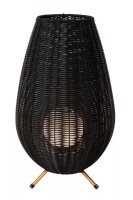 LED Akku Tischlampe dimmbar Schwarz IP44 50 cm 3000 K