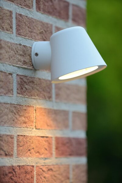 Außenwandleuchte Metall Weiß IP44 T:14,5 cm GU10 Haus