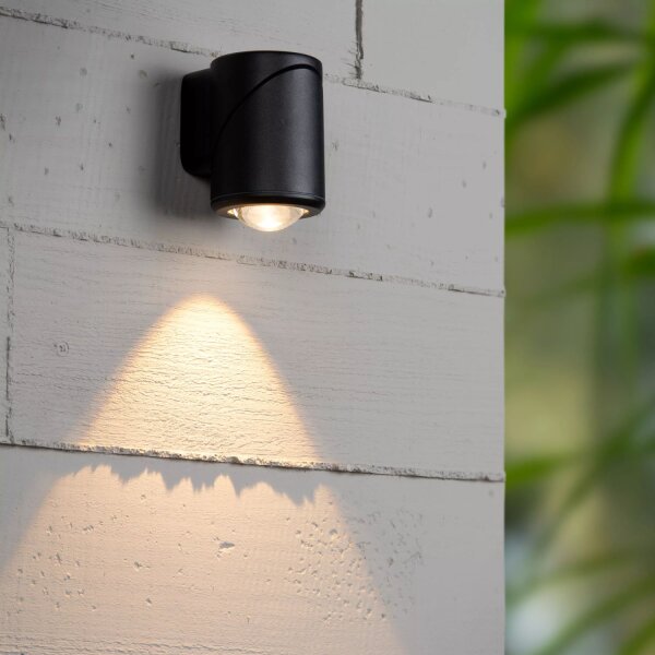 LED Wandstrahler Aluminium Schwarz 2700 K IP65 flexibel